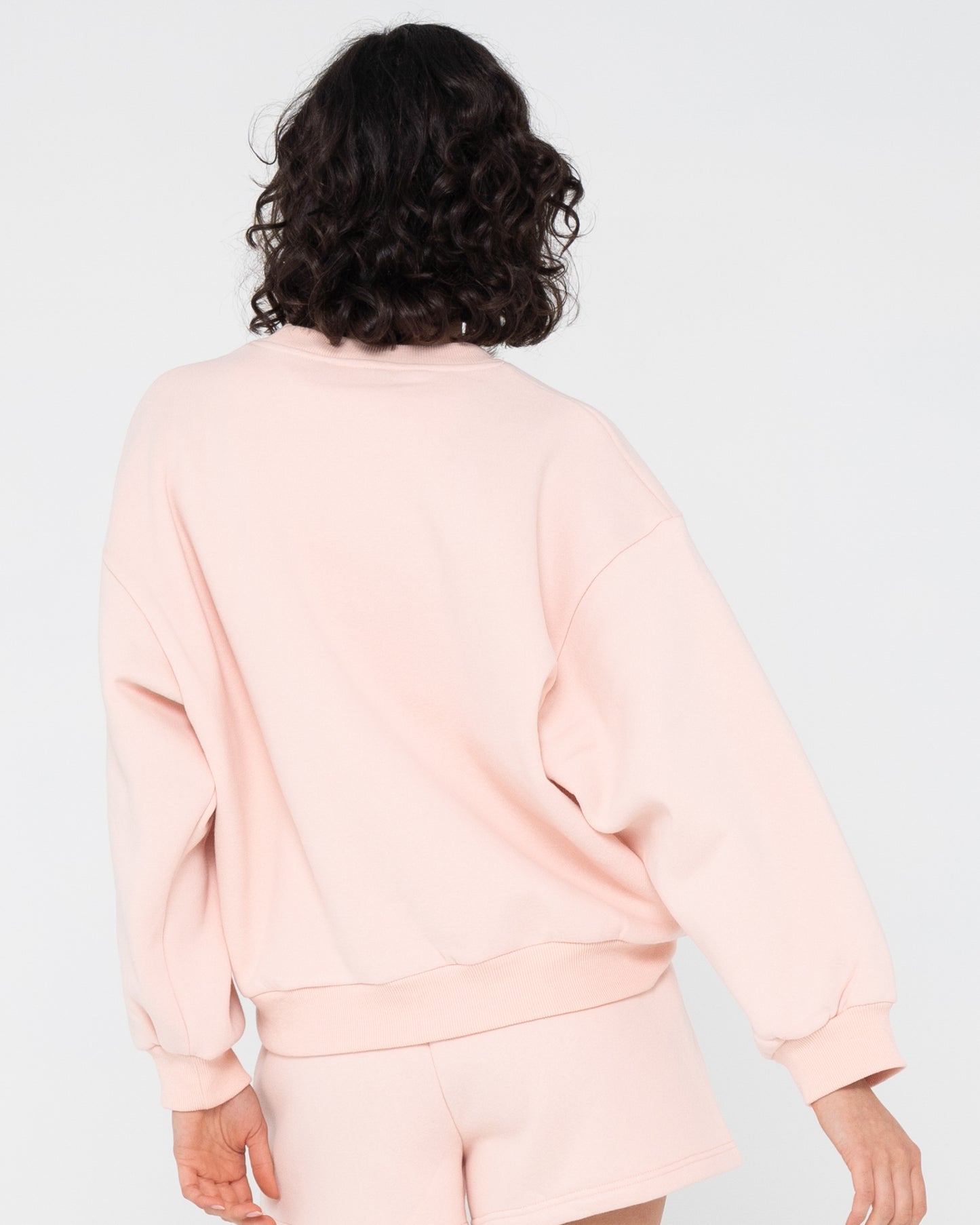 RUSTY SCRIPT OVERSIZE CREW NECK FLEECE