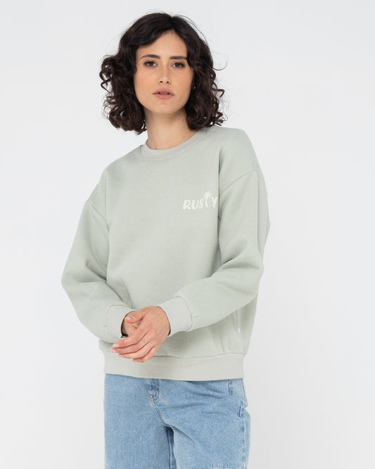 RUSTY PALM RELAXED CREW FLEECE