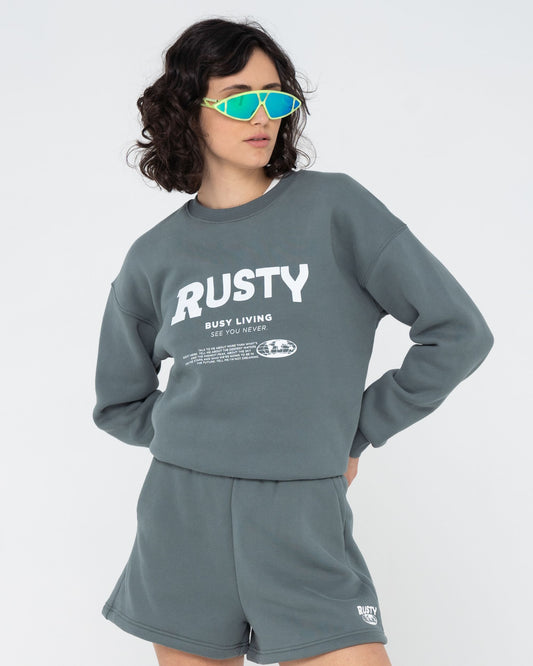 BUSY LIVING RELAXED CREW FLEECE