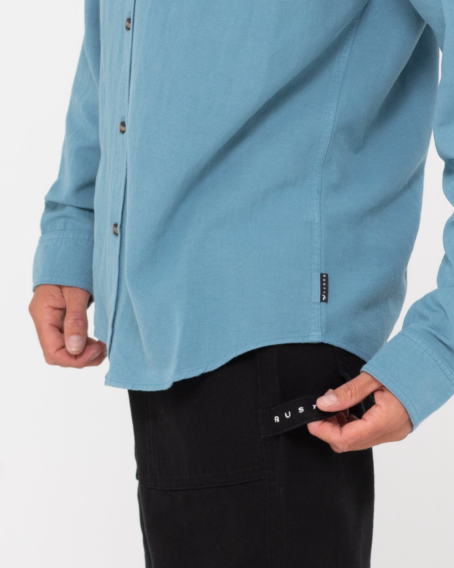 OVERTONE LONG SLEEVE LINEN SHIRT