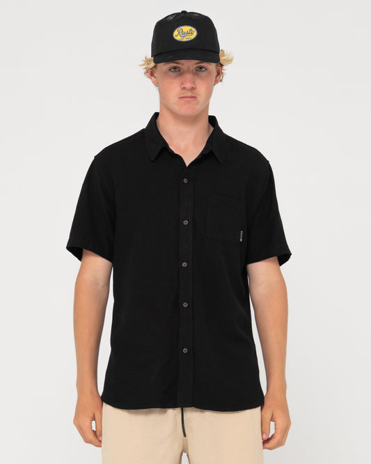 OVERTONE SHORT SLEEVE LINEN SHIRT