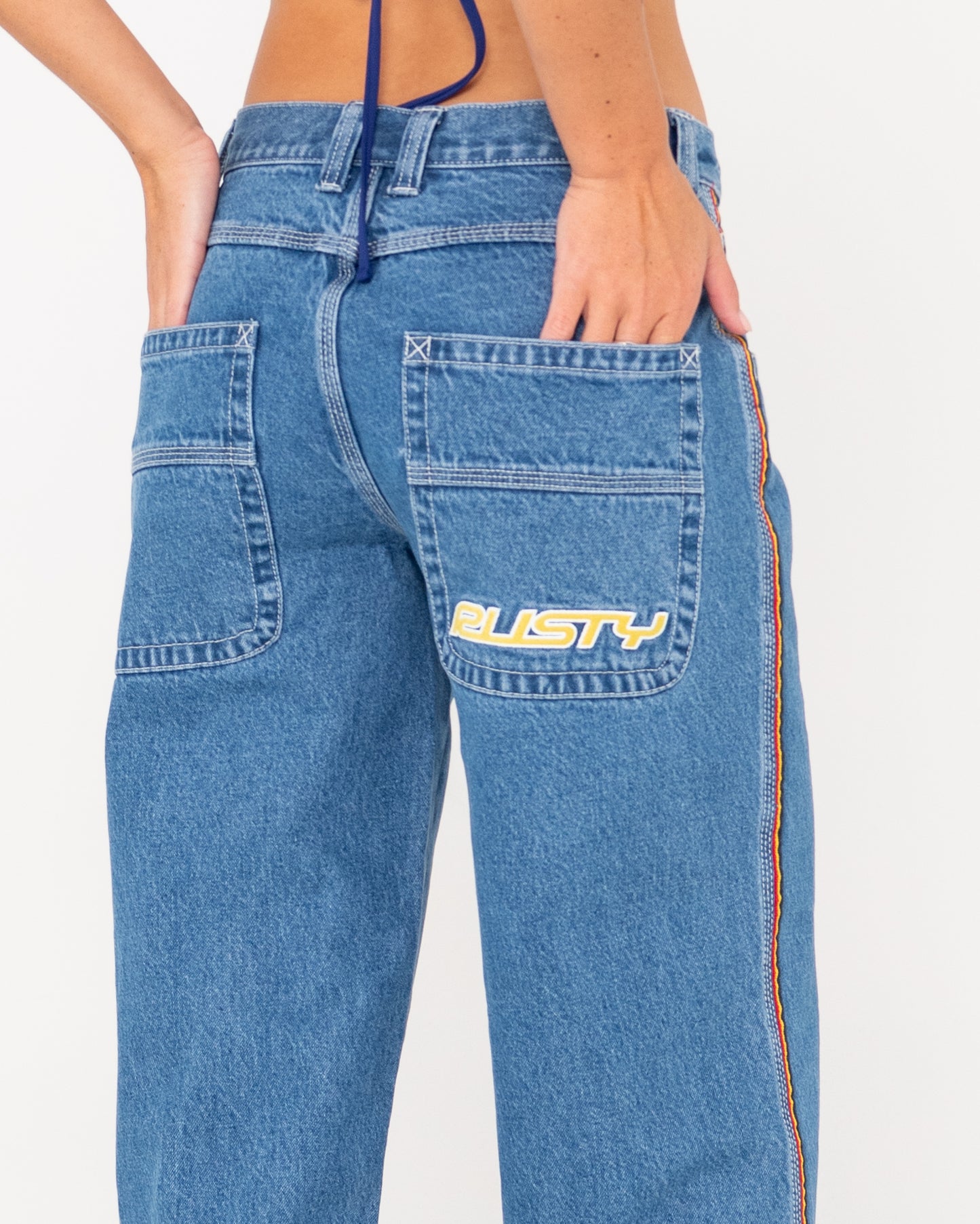 FLIP MOMMY LOW RISE WIDE LEG DENIM PANT