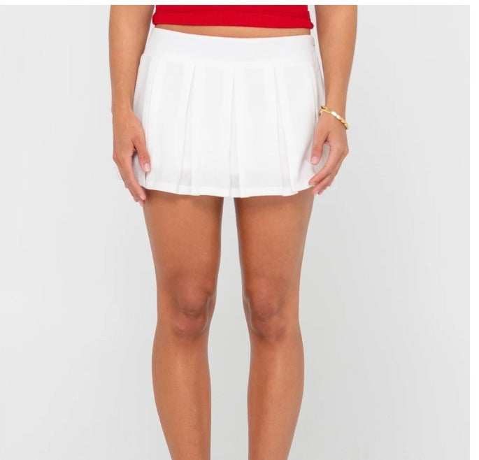 LUV ONE PLEATED LOW RISE MINI SKIRT