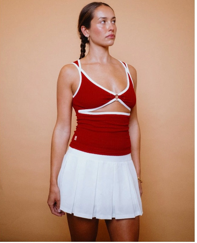 LUV ONE PLEATED LOW RISE MINI SKIRT