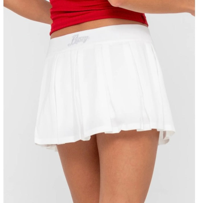LUV ONE PLEATED LOW RISE MINI SKIRT