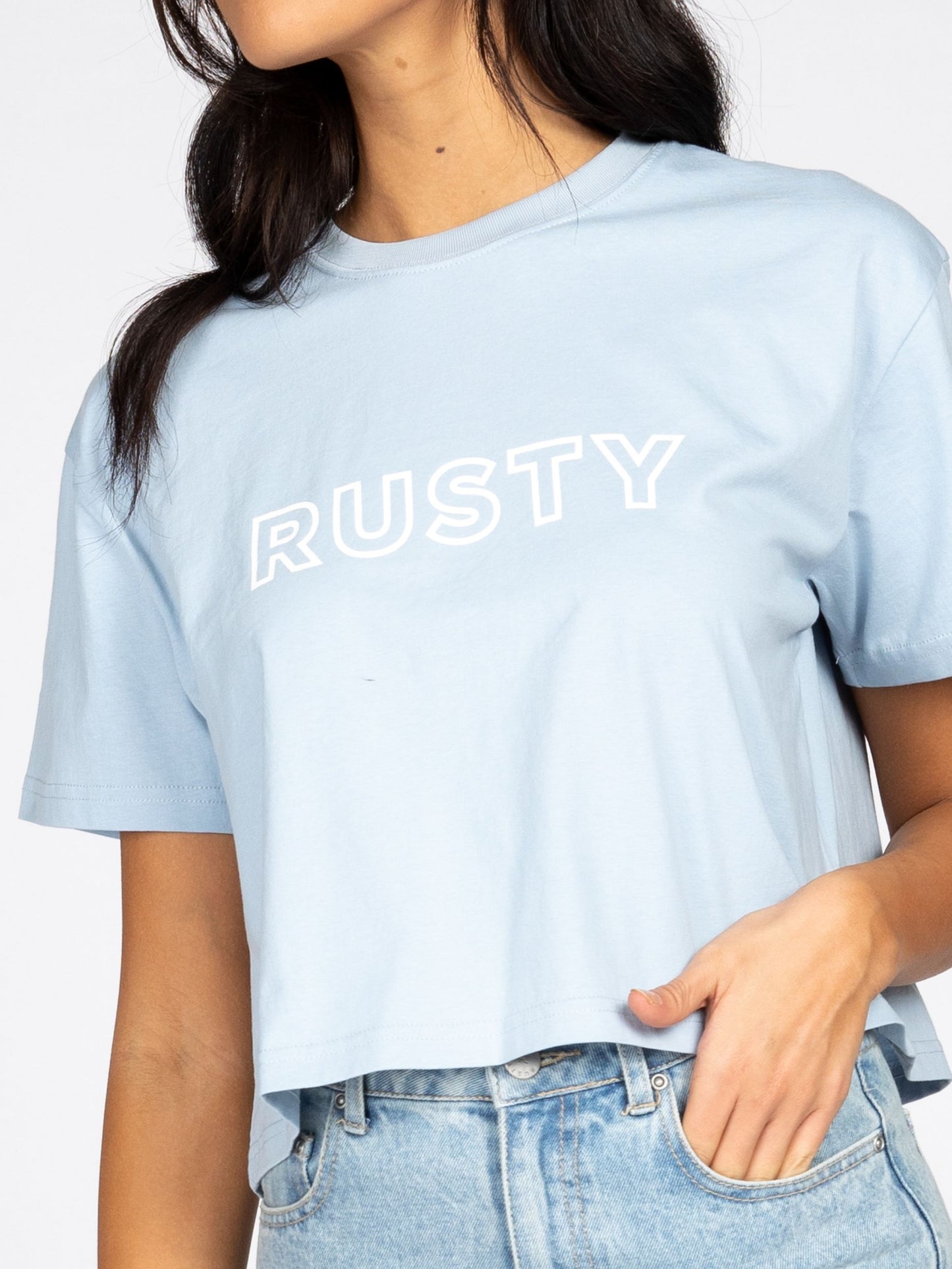 RUSTY KEY LINE EASY FIT CROP TEE