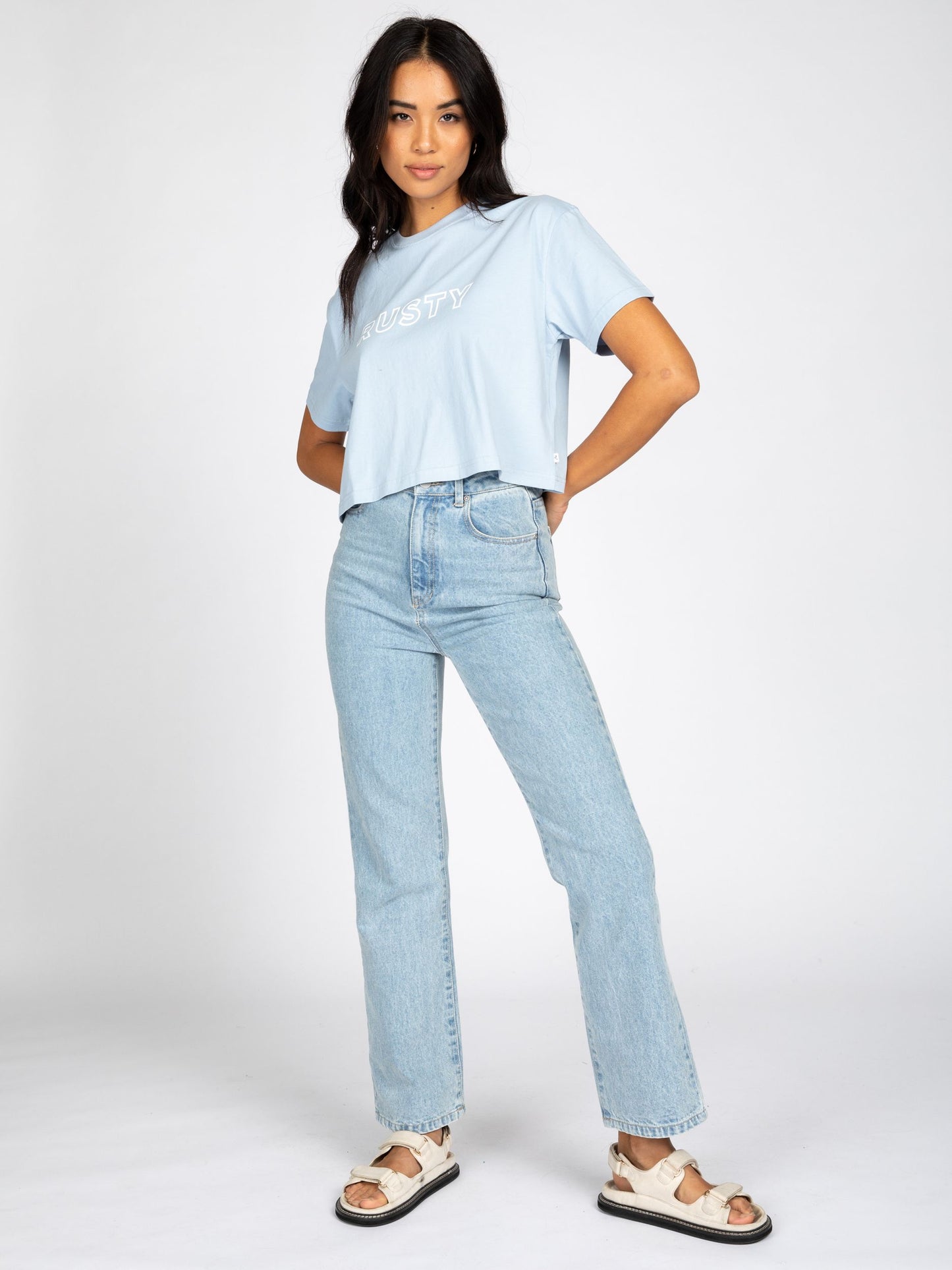 RUSTY KEY LINE EASY FIT CROP TEE