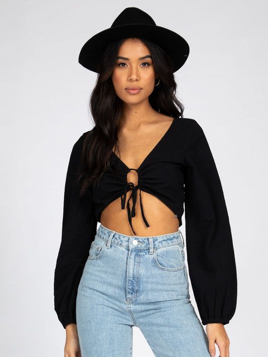 FREESIA REVERSIBLE LONG SLEEVE TOP