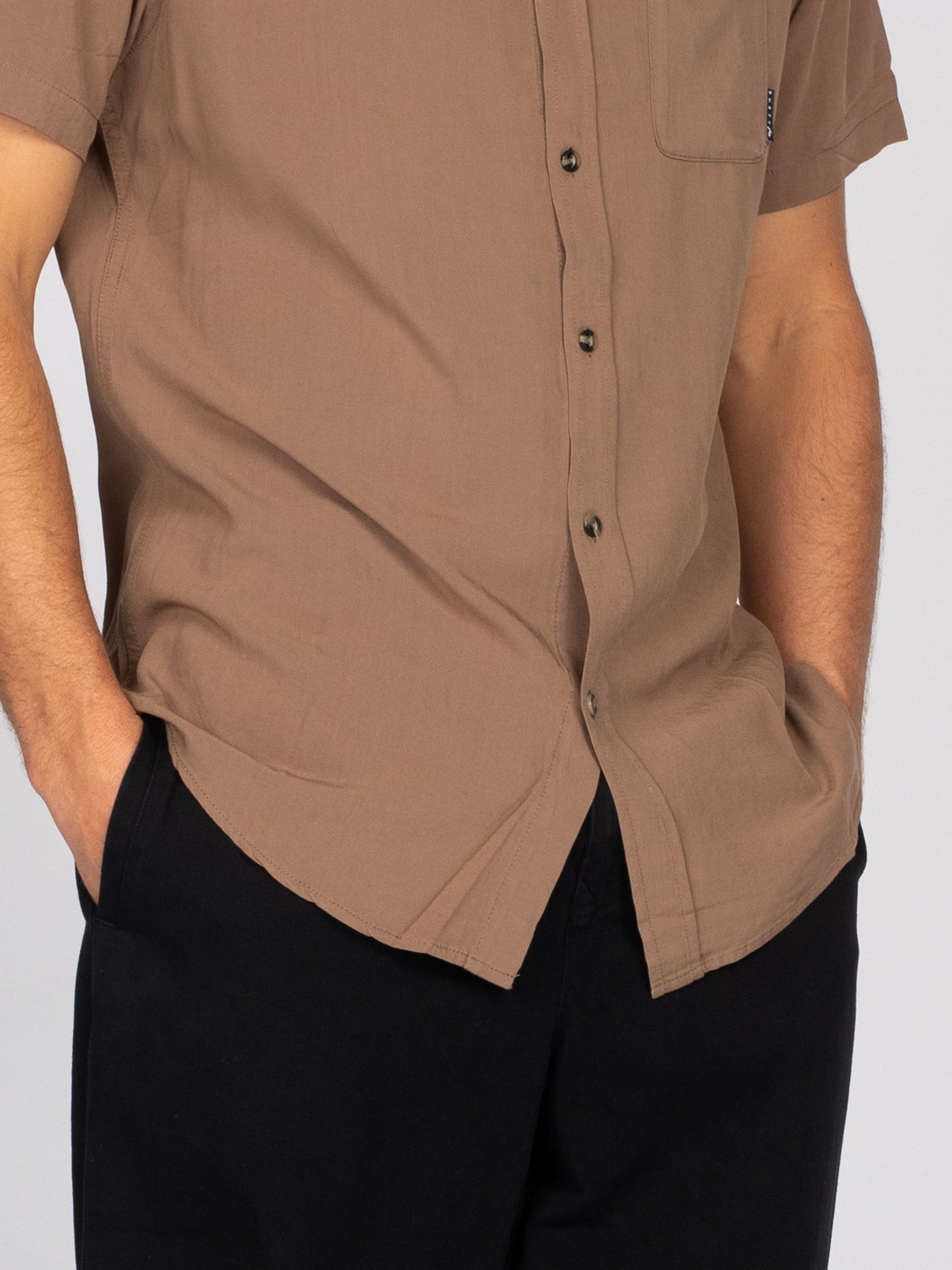 RAZOR BLADE SHORT SLEEVE RAYON SHIRT