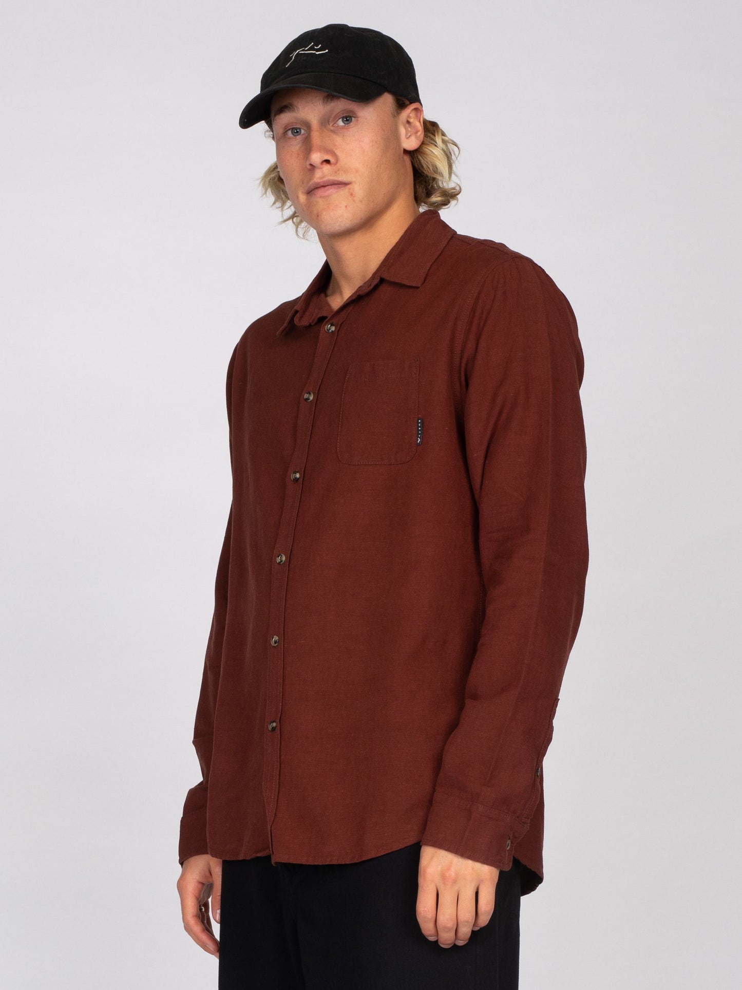 OVERTONE LONG SLEEVE LINEN SHIRT