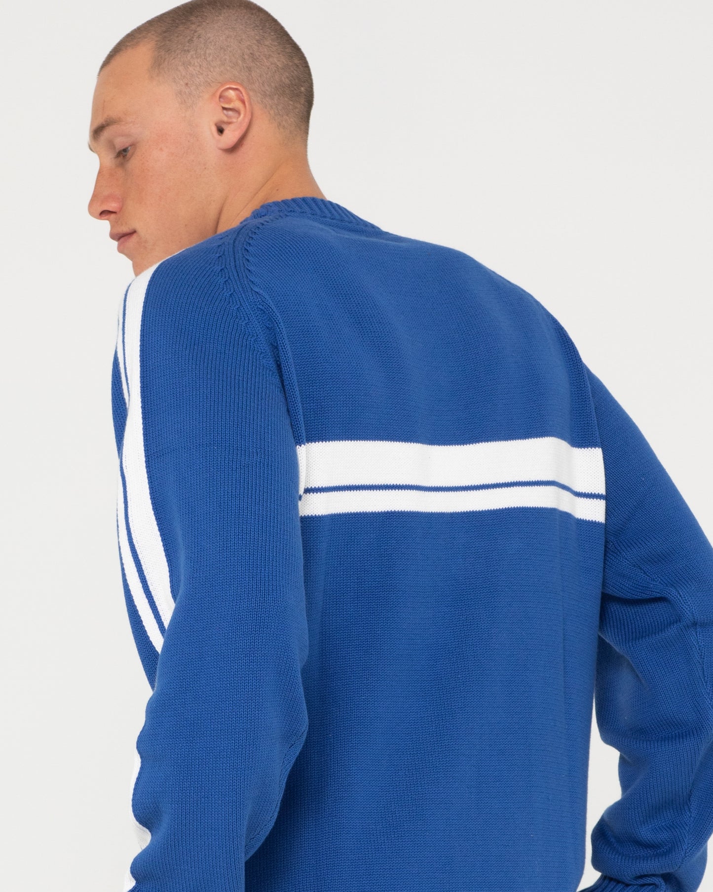 White LINES KNIT SWEATER