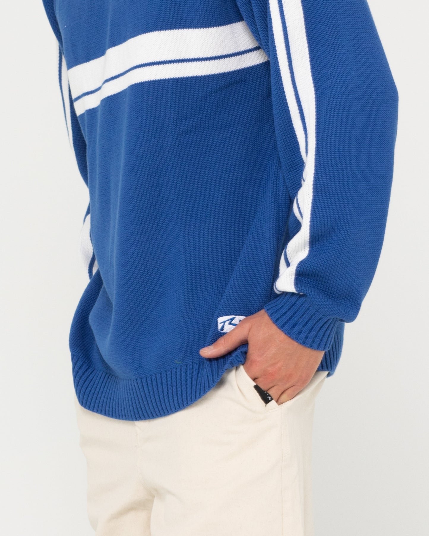 White LINES KNIT SWEATER