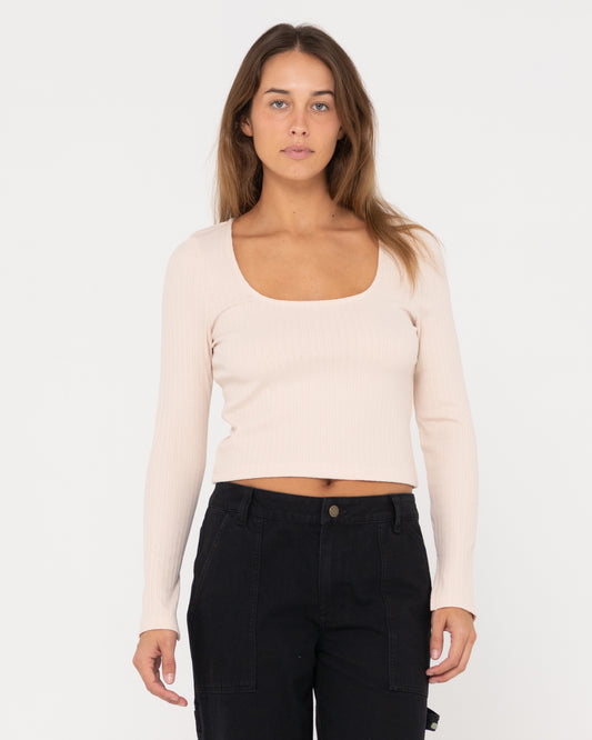 SCARLETT RIBBED LONG SLEEVE TOP