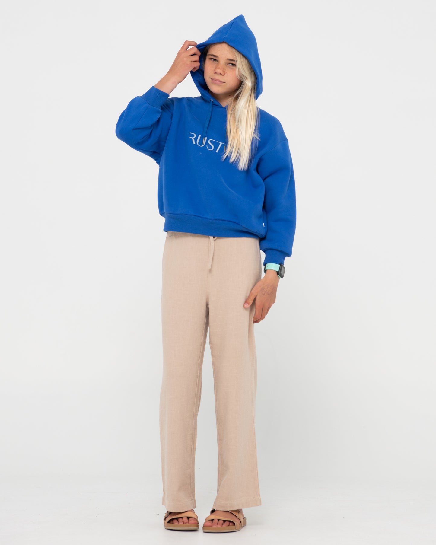 RUSTY SIGNATURE HOODED FLEECE GIRLS