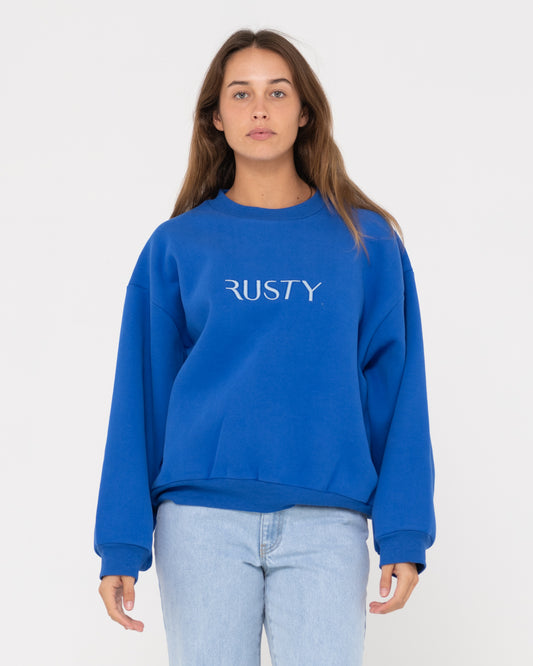 RUSTY SIGNATURE OVERSIZE CREW FLEECE