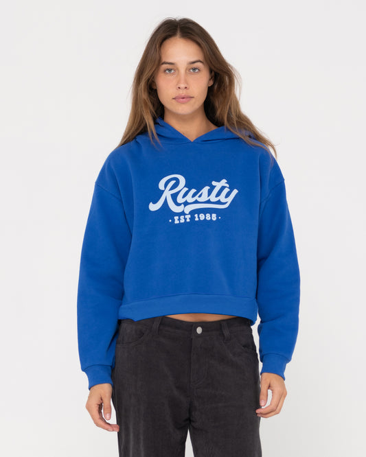 RUSTY OLD SCHOOL CROPPED HOODED FLEECE