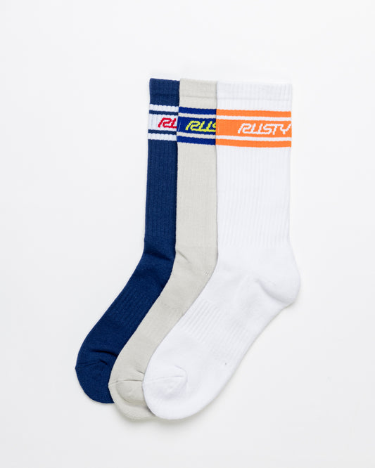 PIT CREW MID CALF 4-SOCK PACK-MULTI